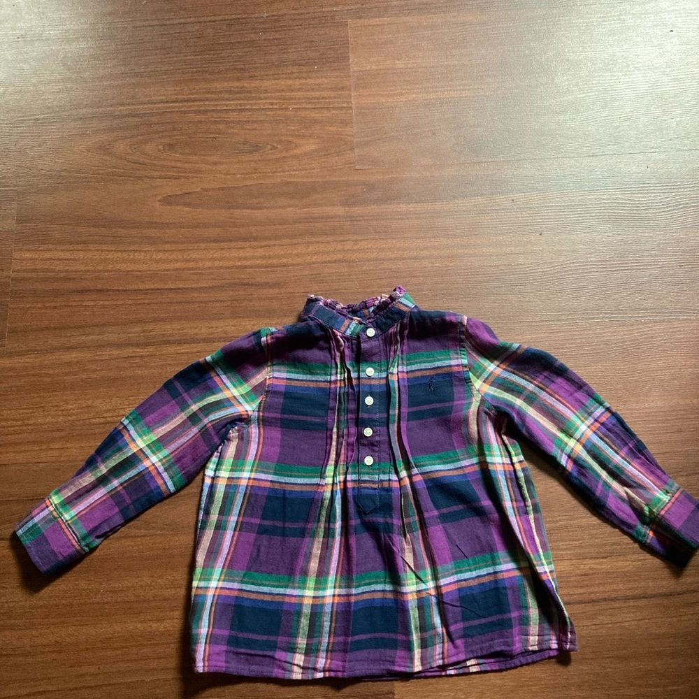 Kids polo flannel for girls never worn